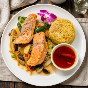 Coconut & Galangal Salmon Soup